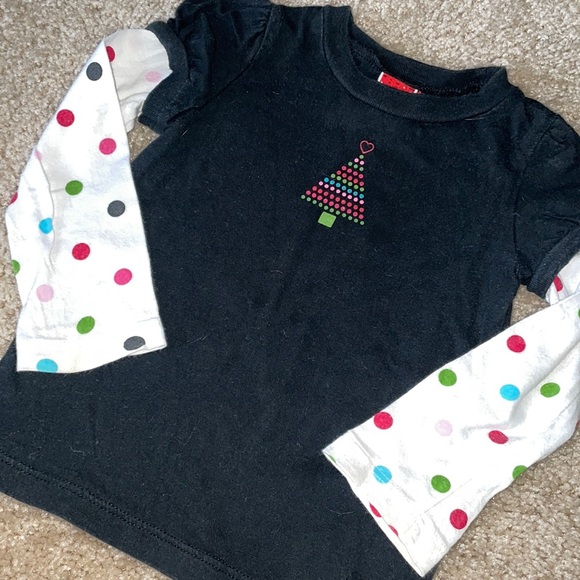 Girls 18 Month long sleeve Holiday Tee - Picture 1 of 3